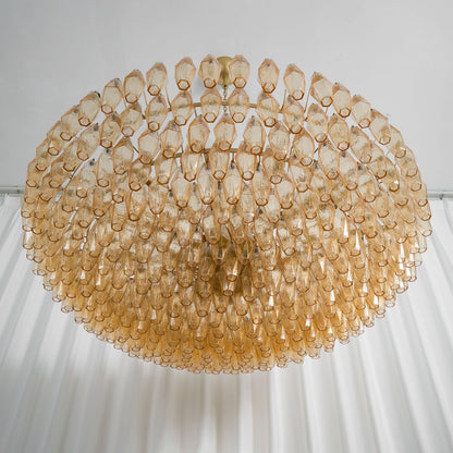 Amber Sorrento Chandelier - Elegant Design with Adjustable Height & LE