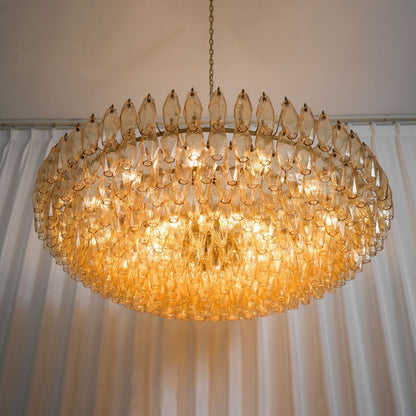 Amber Sorrento Chandelier - Elegant Design with Adjustable Height & LE