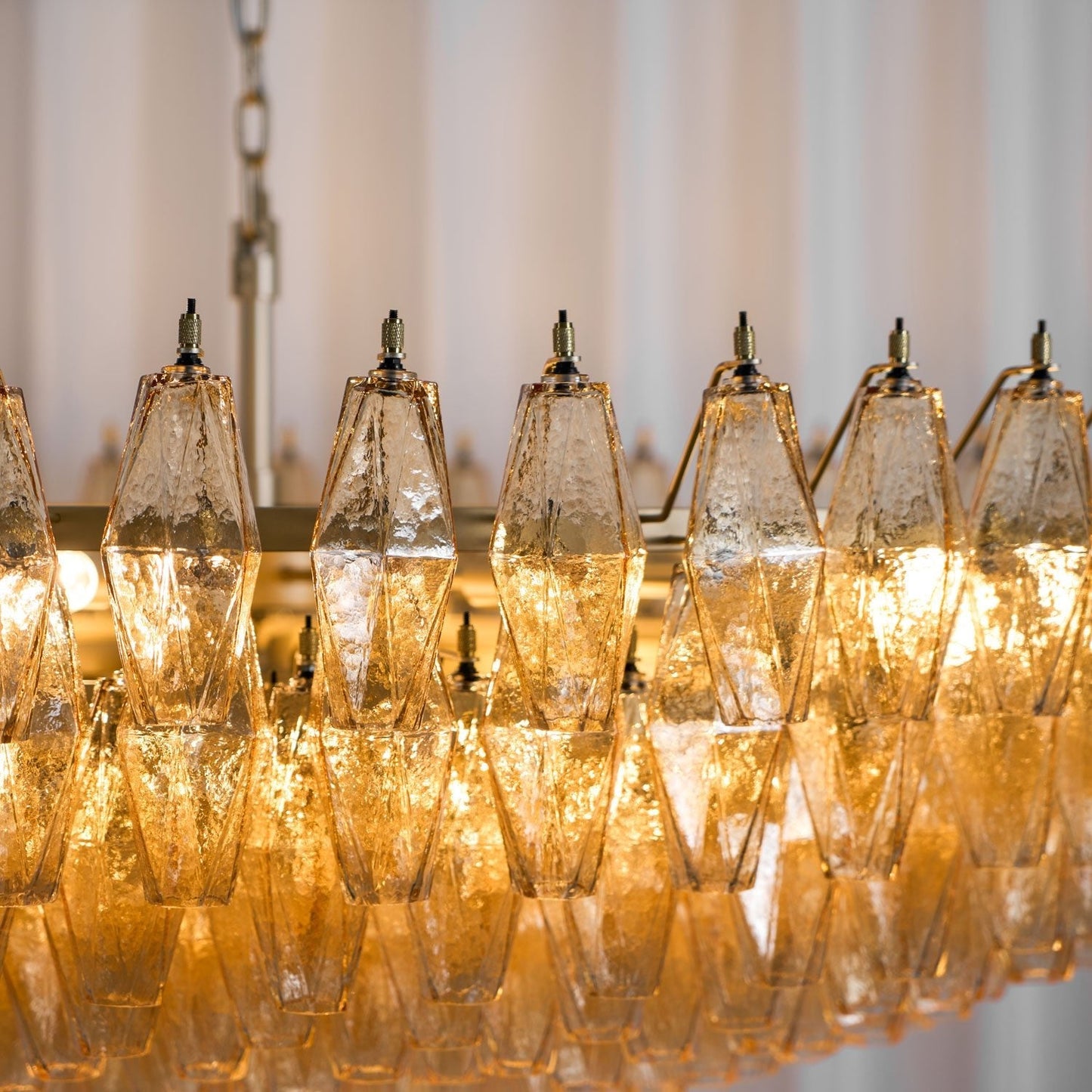 Amber Sorrento Chandelier - Elegant Design with Adjustable Height & LE