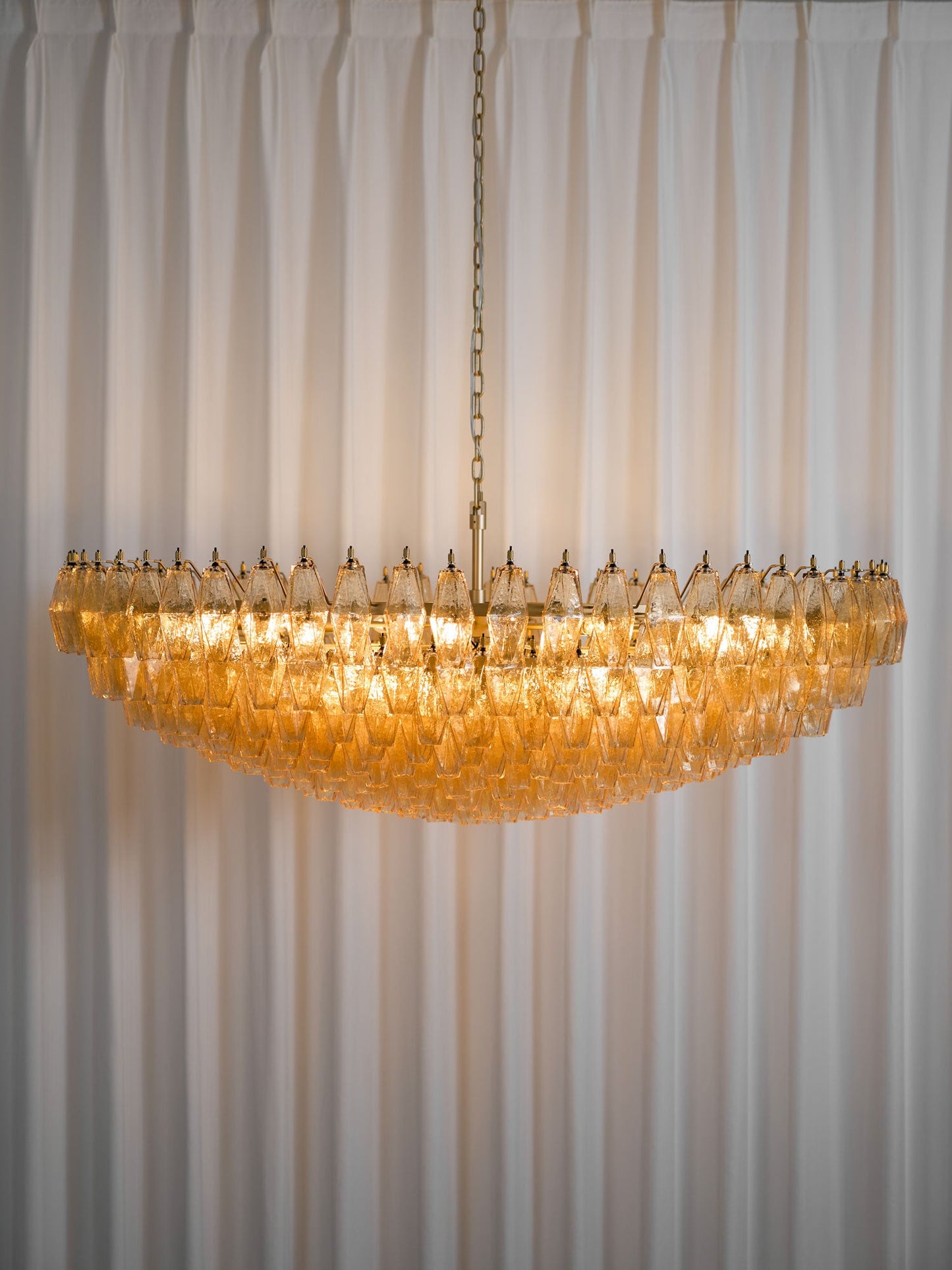 Amber Sorrento Chandelier - Elegant Design with Adjustable Height & LE