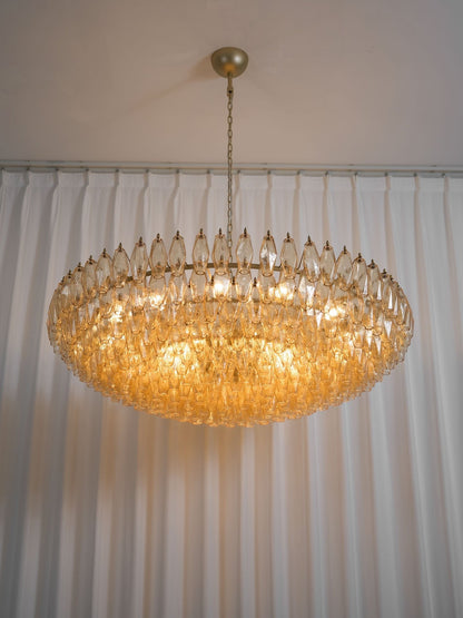Amber Sorrento Chandelier - Elegant Design with Adjustable Height & LE