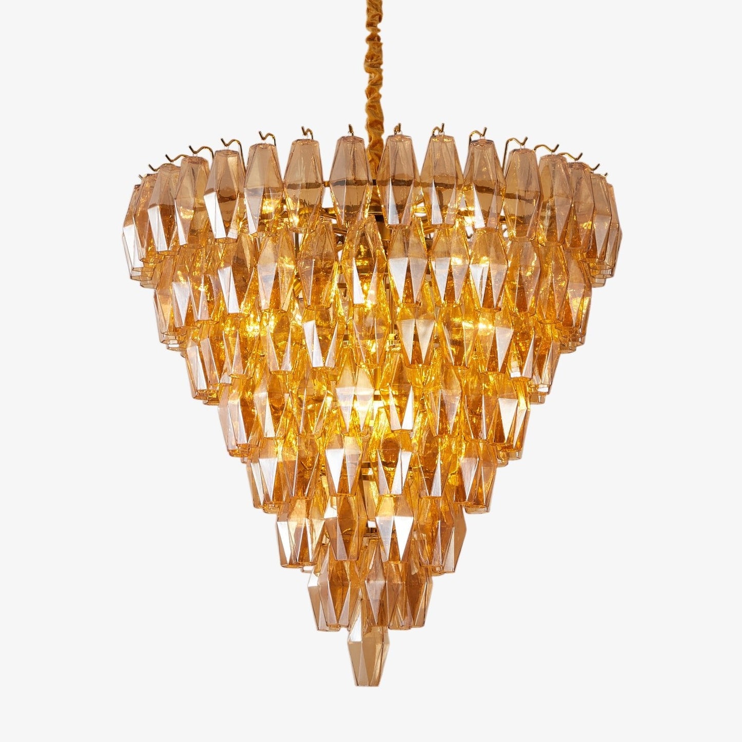 Amber Empire Chandelier - Elegant Design with Adjustable Height & LED