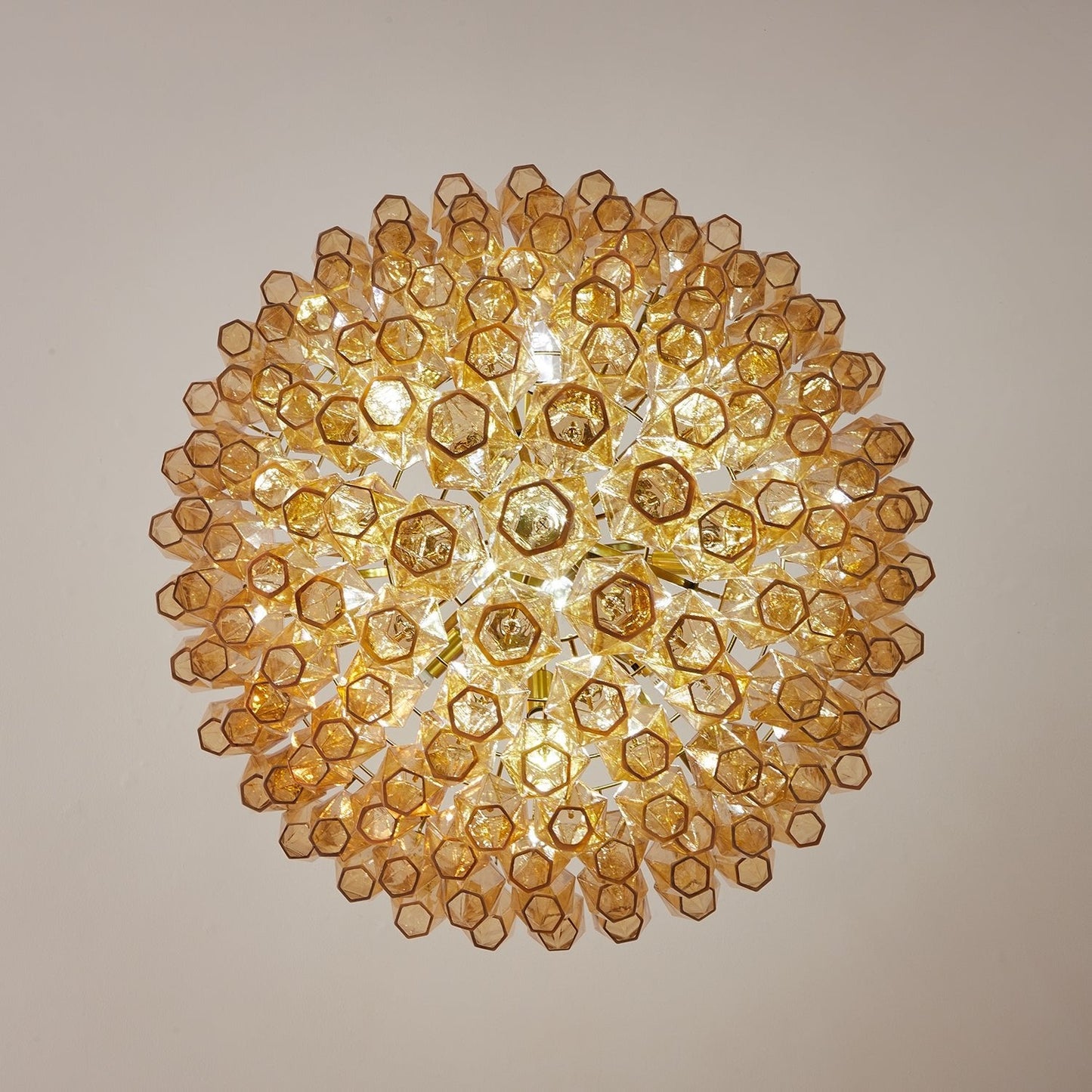 Amber Empire Chandelier - Elegant Design with Adjustable Height & LED