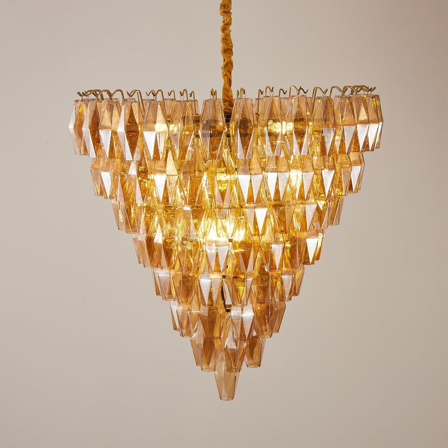 Amber Empire Chandelier - Elegant Design with Adjustable Height & LED