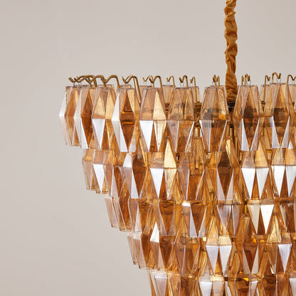 Amber Empire Chandelier - Elegant Design with Adjustable Height & LED