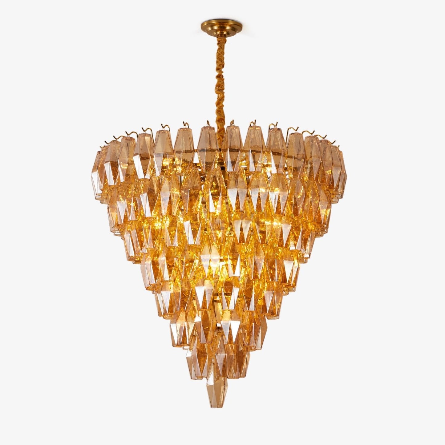 Amber Empire Chandelier - Elegant Design with Adjustable Height & LED