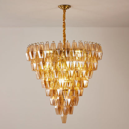 Amber Empire Chandelier - Elegant Design with Adjustable Height & LED