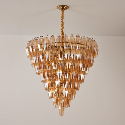 Amber Empire Chandelier - Elegant Design with Adjustable Height & LED