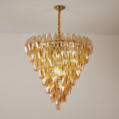 Amber Empire Chandelier - Elegant Design with Adjustable Height & LED