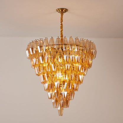 Amber Empire Chandelier - Elegant Design with Adjustable Height & LED