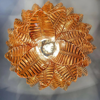 Amber Leaf Cascade Chandelier - Elegant Design with Adjustable Height