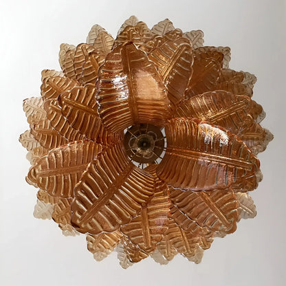 Amber Leaf Cascade Chandelier - Elegant Design with Adjustable Height