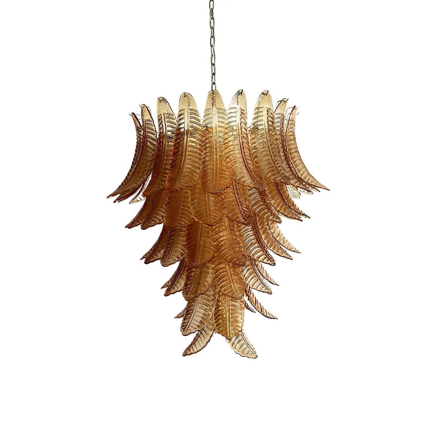 Amber Leaf Cascade Chandelier - Elegant Design with Adjustable Height