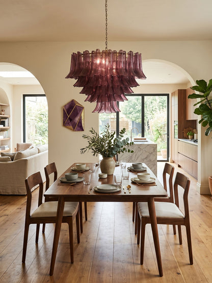 Amethyst Bloom Crystal Chandelier - Elegant Design & Adjustable Height