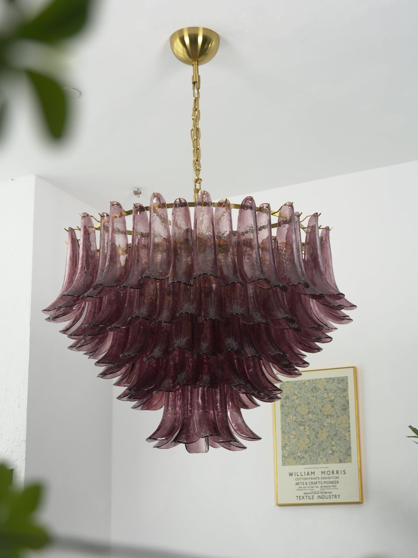 Amethyst Bloom Crystal Chandelier - Elegant Design & Adjustable Height