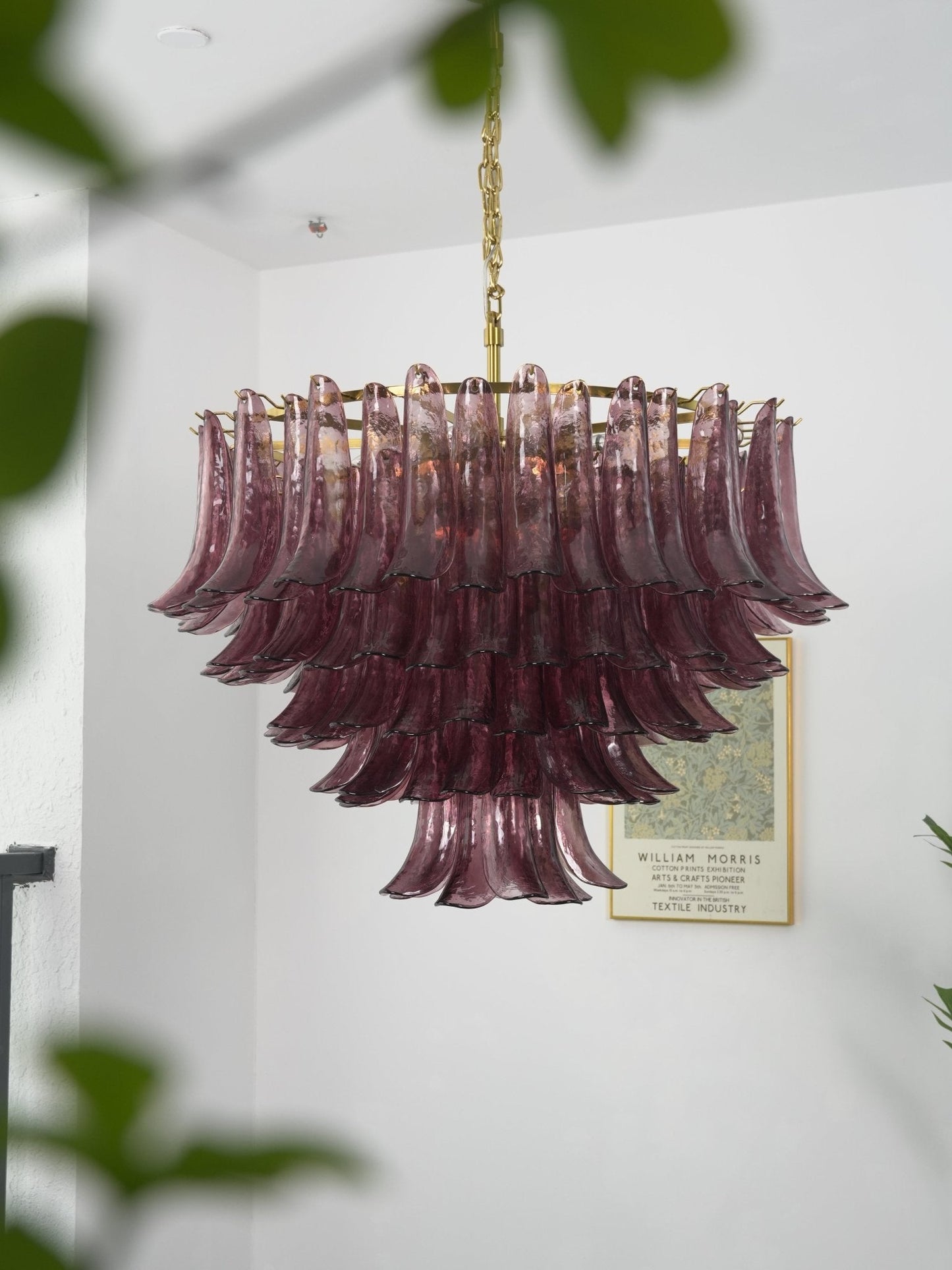 Amethyst Bloom Crystal Chandelier - Elegant Design & Adjustable Height