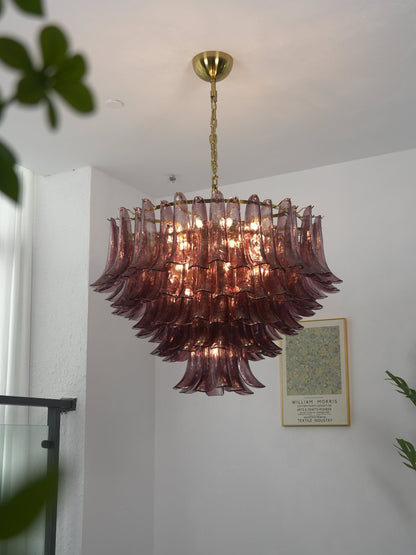 Amethyst Bloom Crystal Chandelier - Elegant Design & Adjustable Height