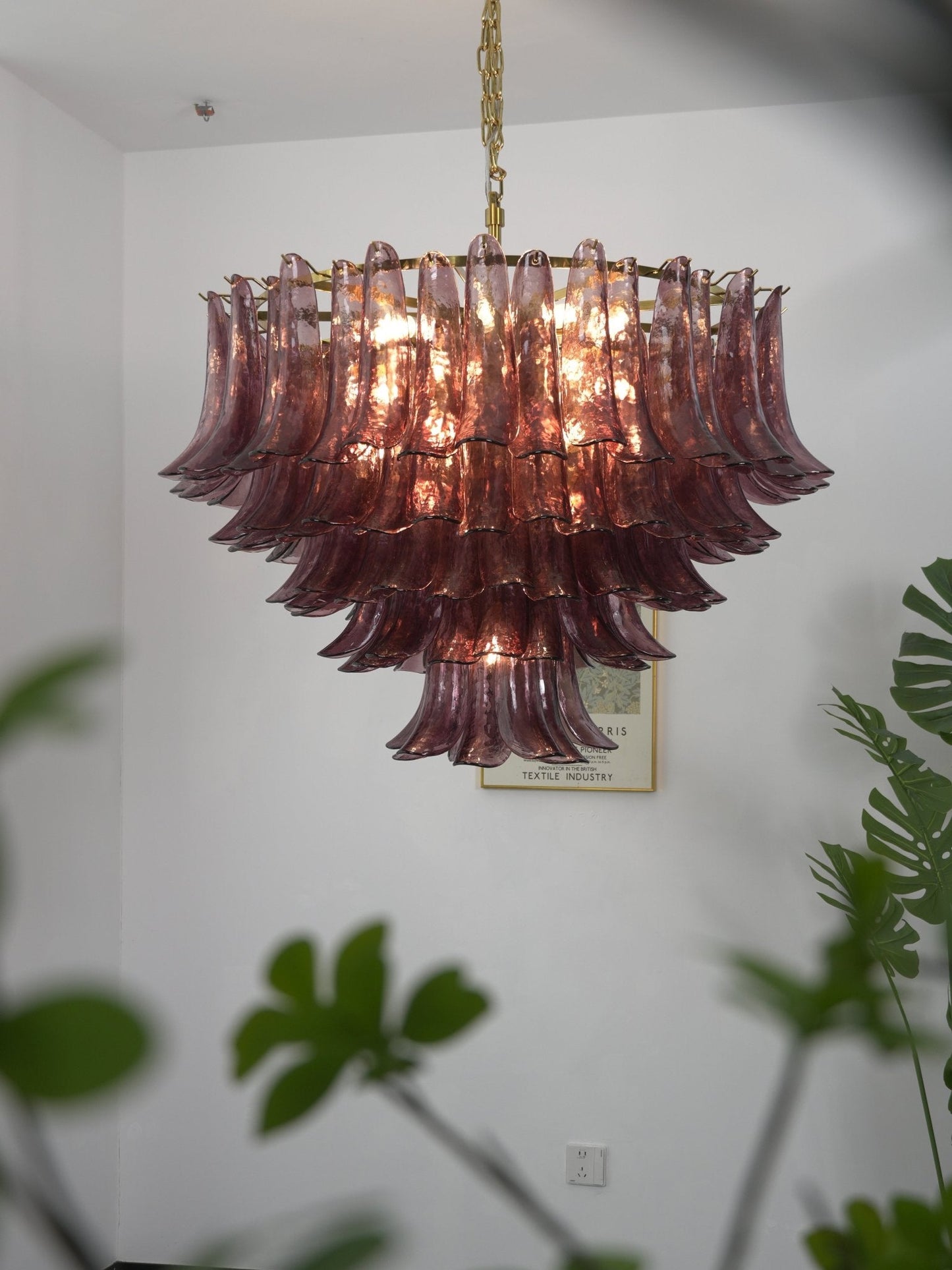 Amethyst Bloom Crystal Chandelier - Elegant Design & Adjustable Height