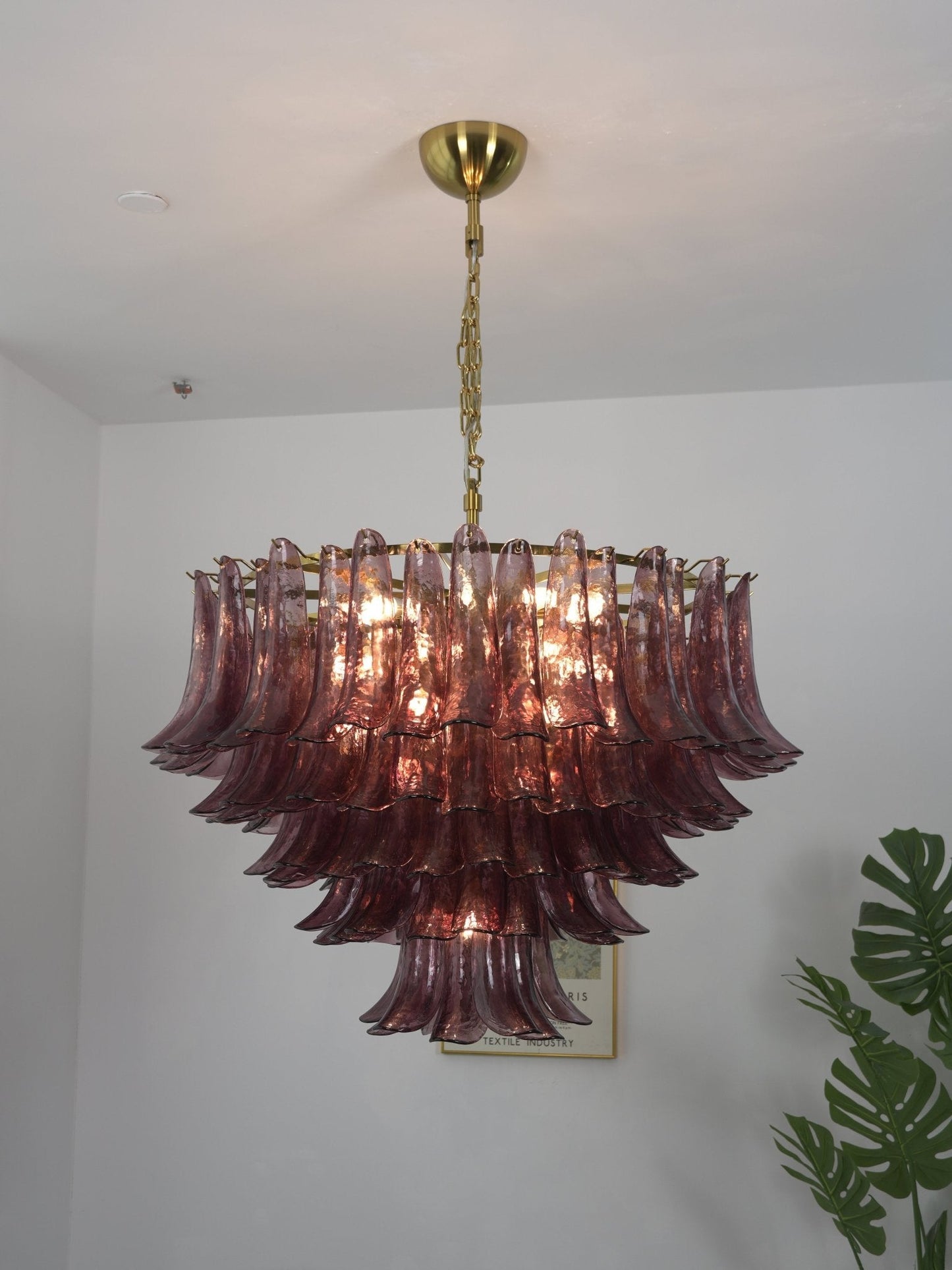 Amethyst Bloom Crystal Chandelier - Elegant Design & Adjustable Height