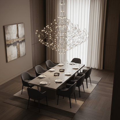 Amos Group Modern Chandelier - Adjustable Height, Energy Efficient Lig