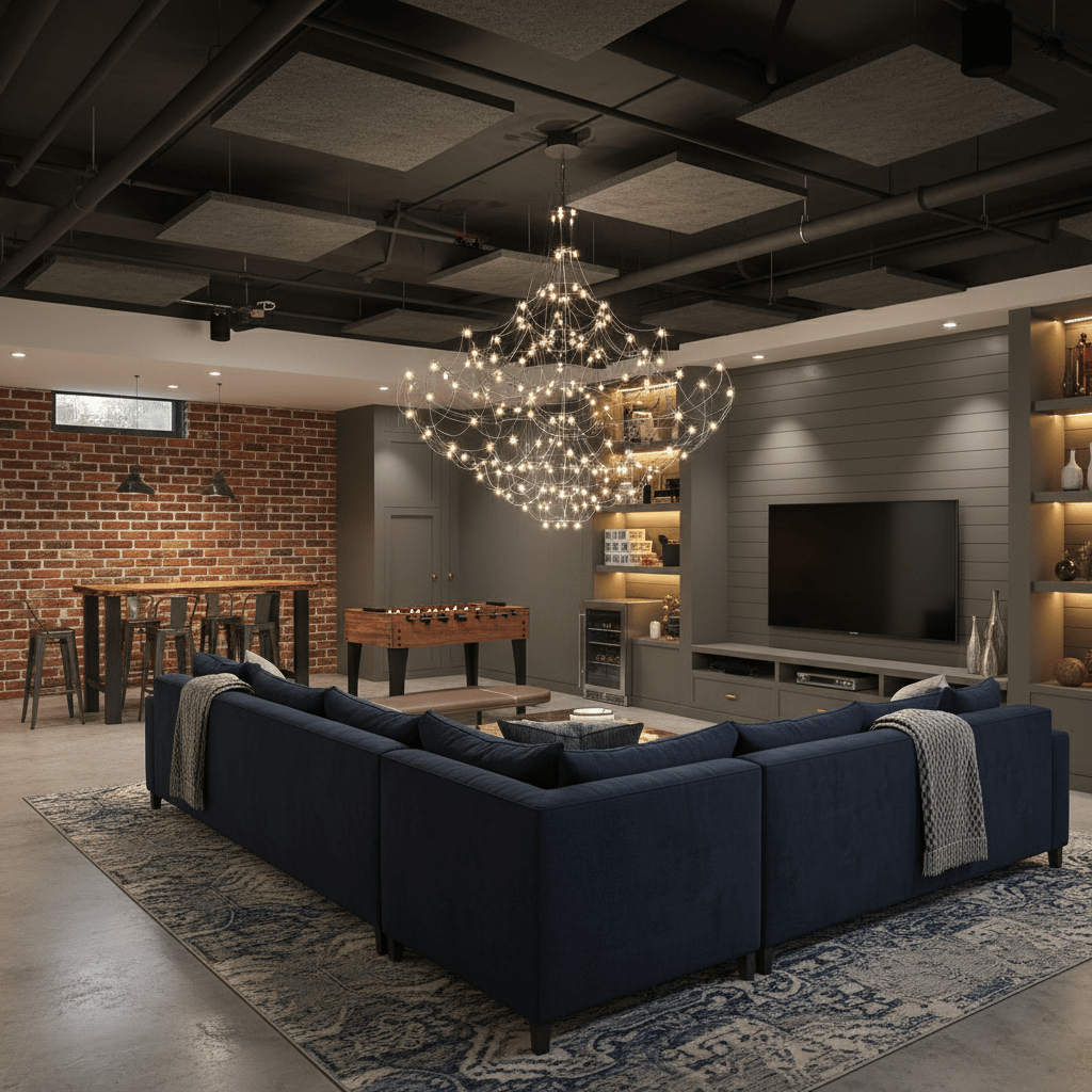 Amos Group Modern Chandelier - Adjustable Height, Energy Efficient Lig