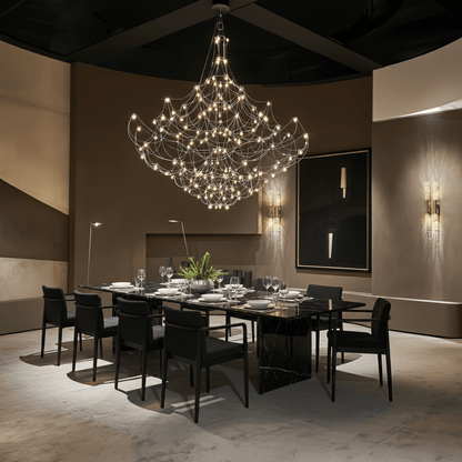 Amos Group Modern Chandelier - Adjustable Height, Energy Efficient Lig
