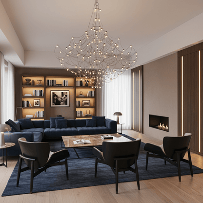 Amos Group Modern Chandelier - Adjustable Height, Energy Efficient Lig