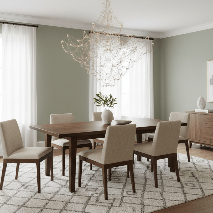 Amos Group Modern Chandelier - Adjustable Height, Energy Efficient Lig