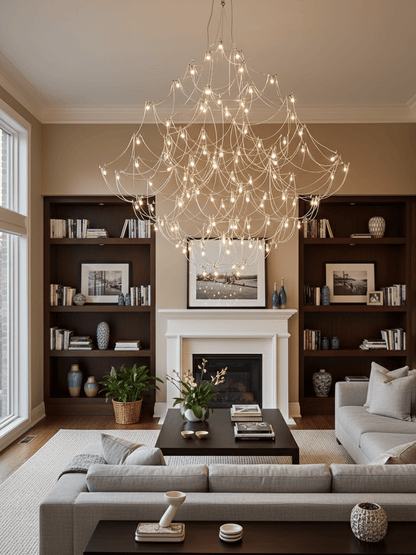 Amos Group Modern Chandelier - Adjustable Height, Energy Efficient Lig