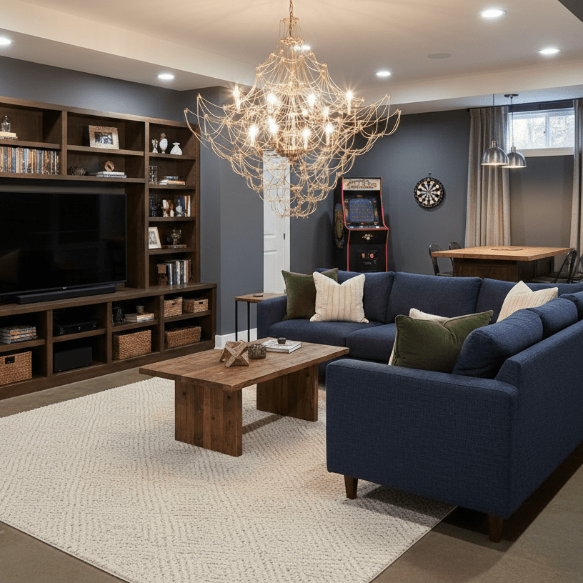 Amos Group Modern Chandelier - Adjustable Height, Energy Efficient Lig