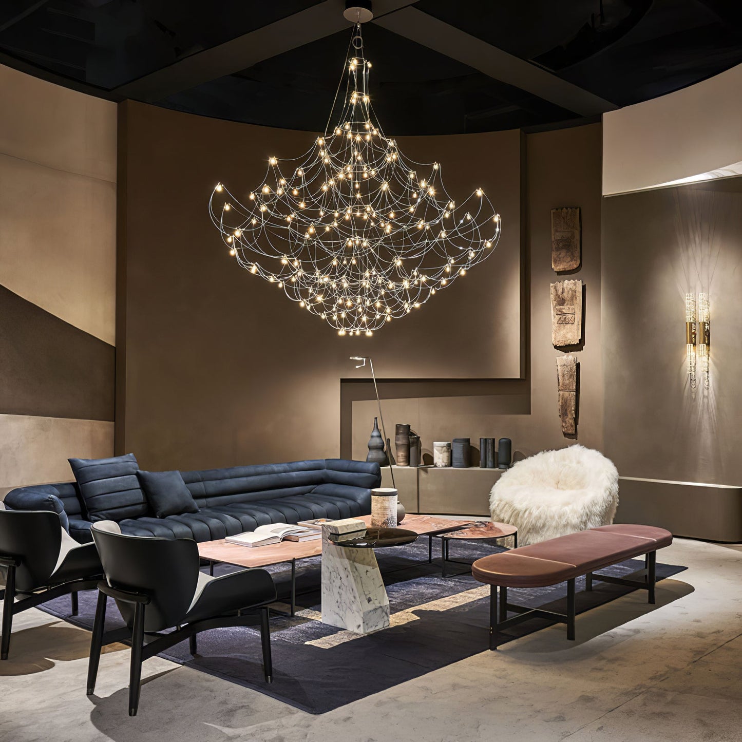 Amos Group Modern Chandelier - Adjustable Height, Energy Efficient Lig