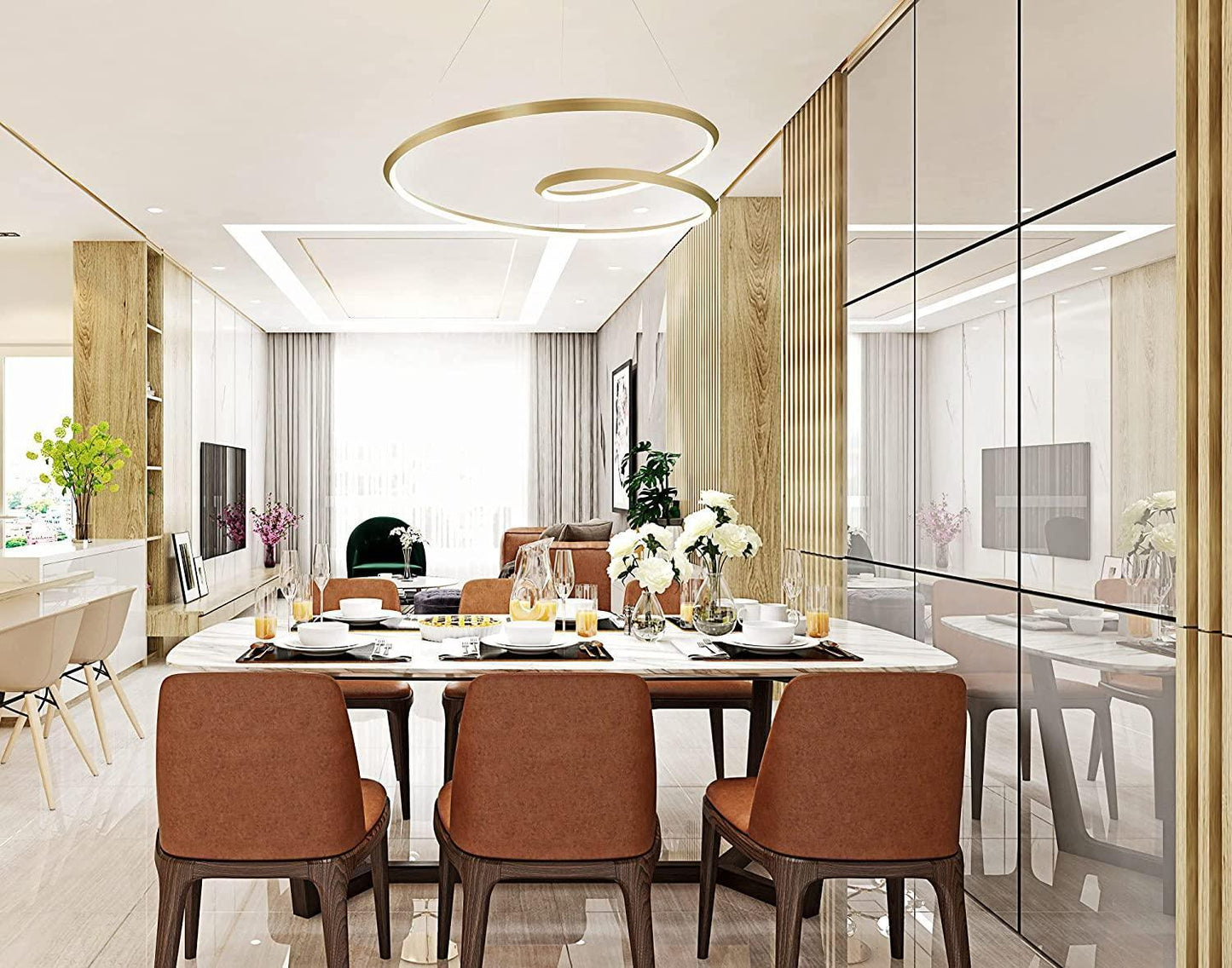 Elegant Ampersand Chandelier with Adjustable Height & LED Compatibilit