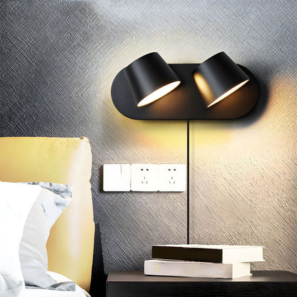 Angle Adjustable Plug-in Wall Lamp with Dimmable LED and Modern Design