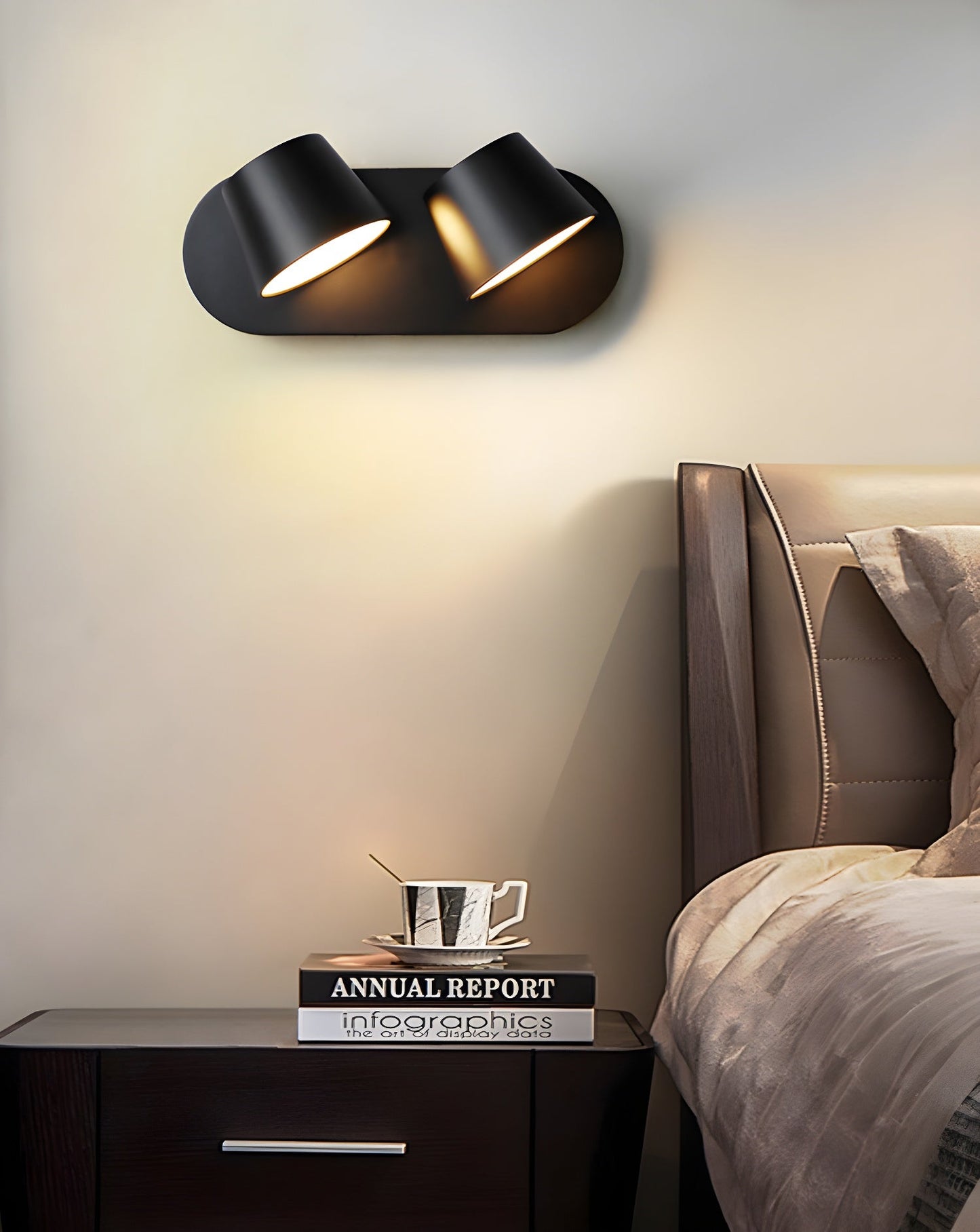 Angle Adjustable Plug-in Wall Lamp with Dimmable LED and Modern Design