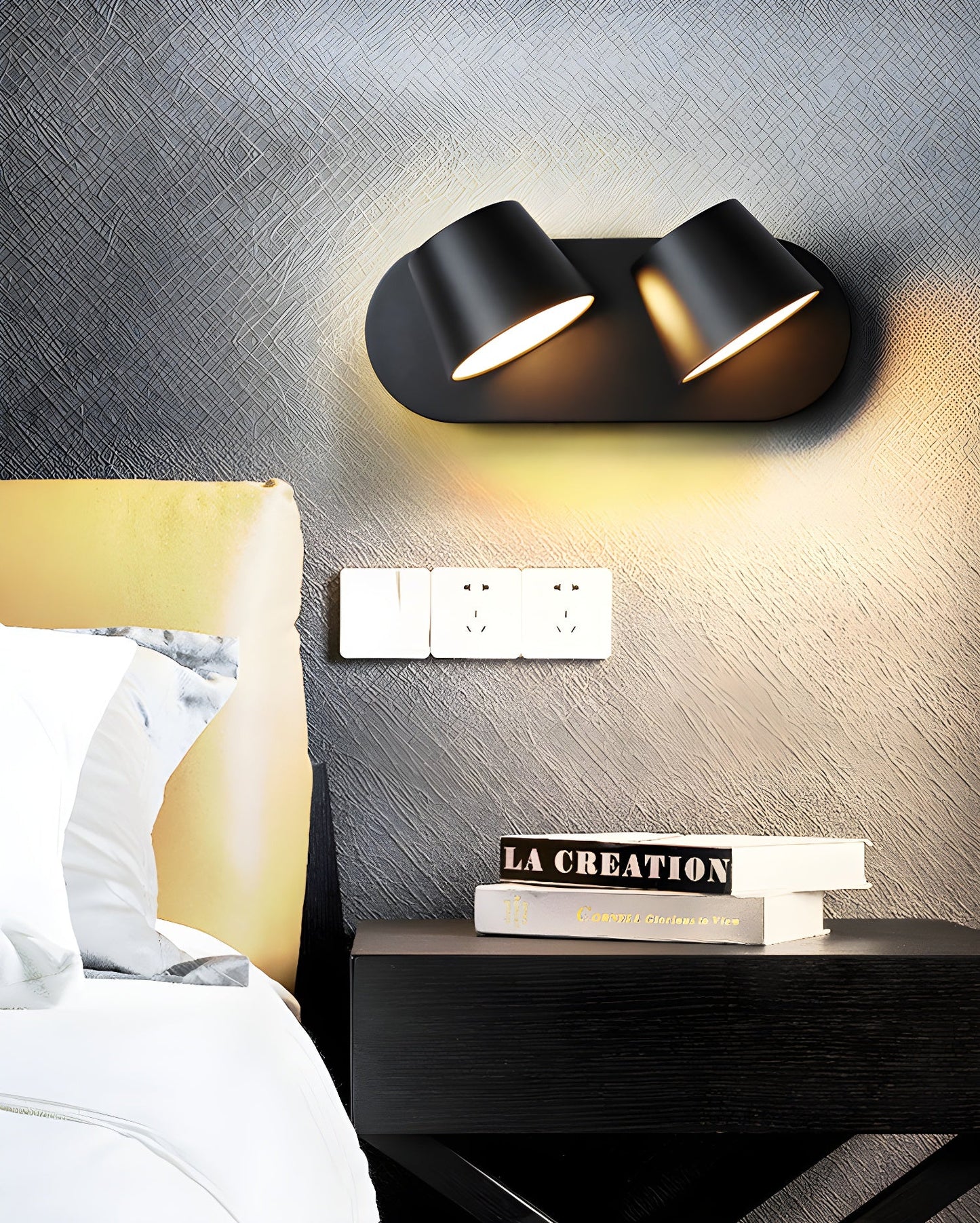 Angle Adjustable LED Reading Wall Lamp with Dimmer & Modern Design
