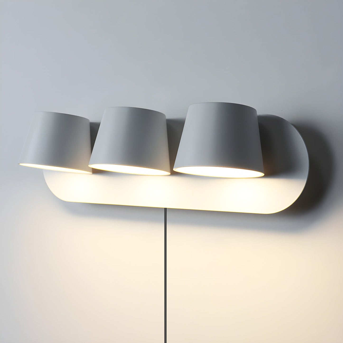 Angle Adjustable Plug-in Wall Lamp with Dimmable LED and Modern Design
