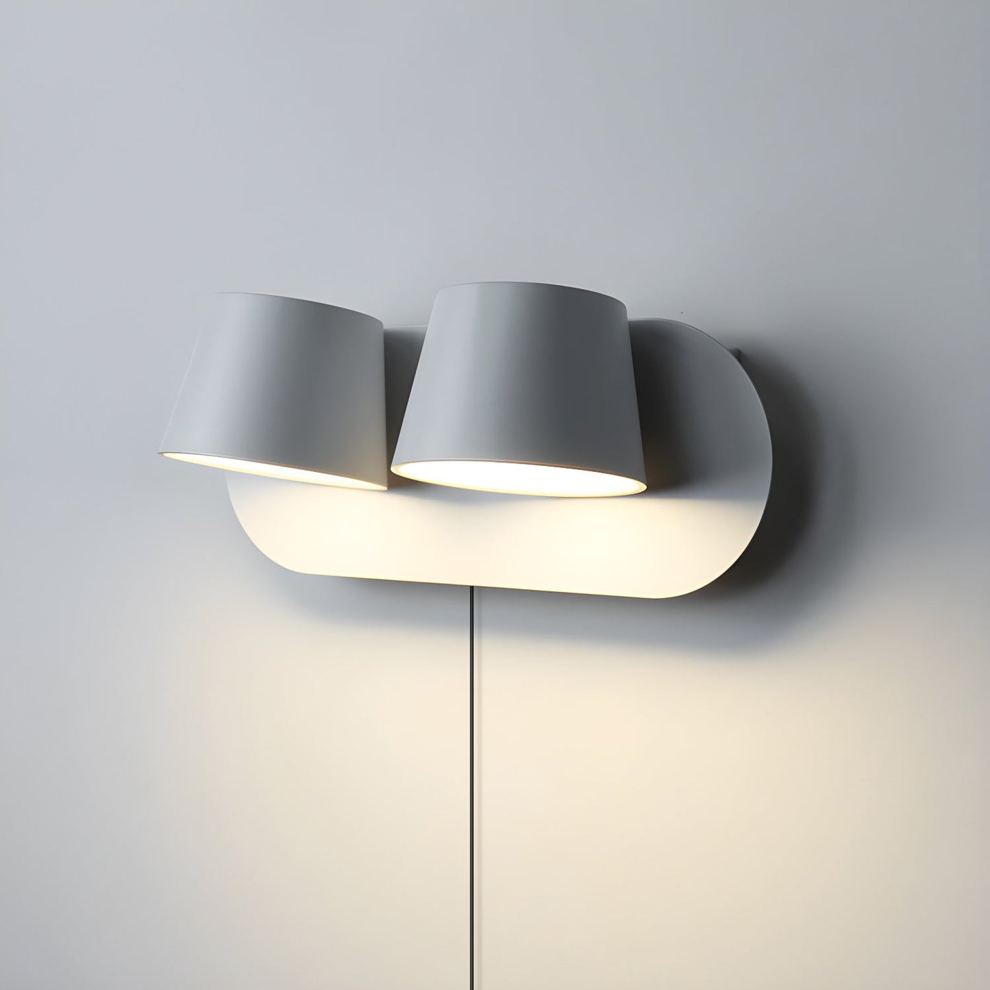 Angle Adjustable Plug-in Wall Lamp with Dimmable LED and Modern Design