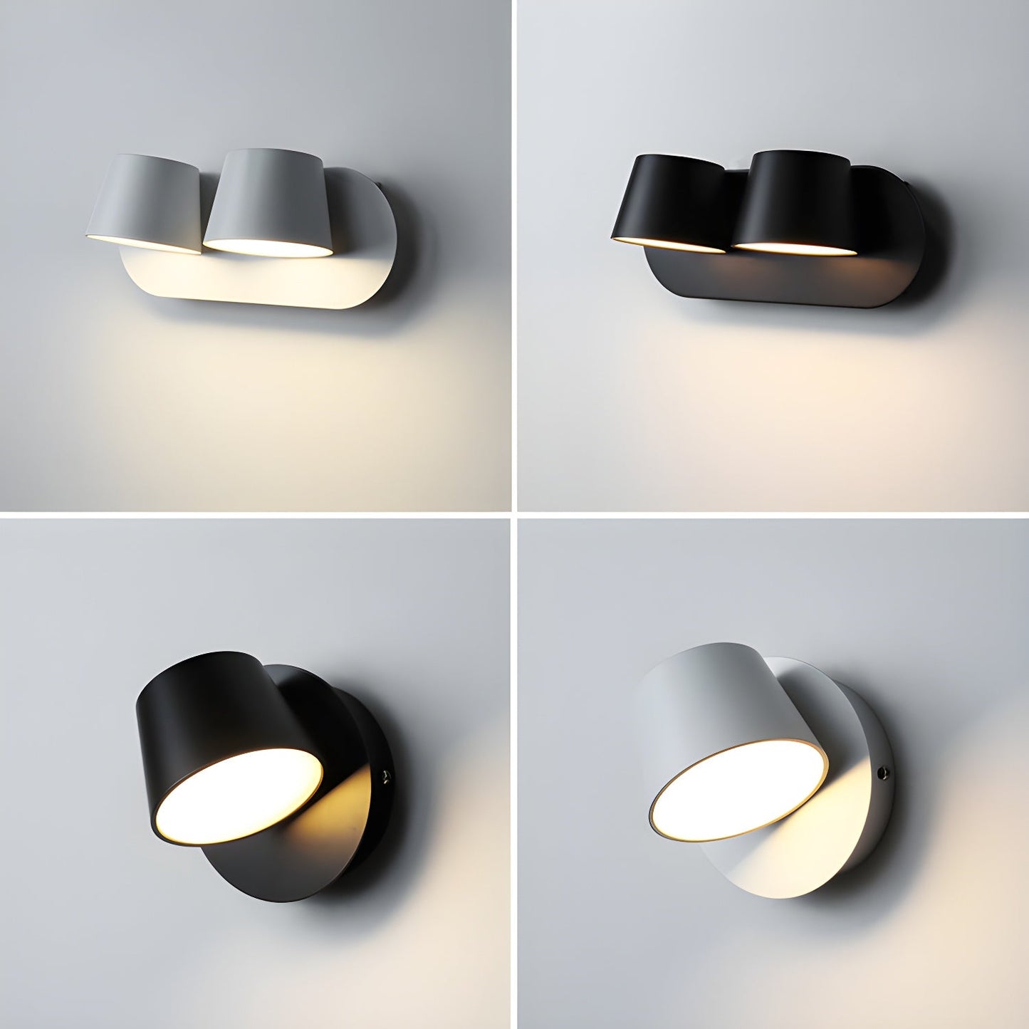 Angle Adjustable Plug-in Wall Lamp with Dimmable LED and Modern Design