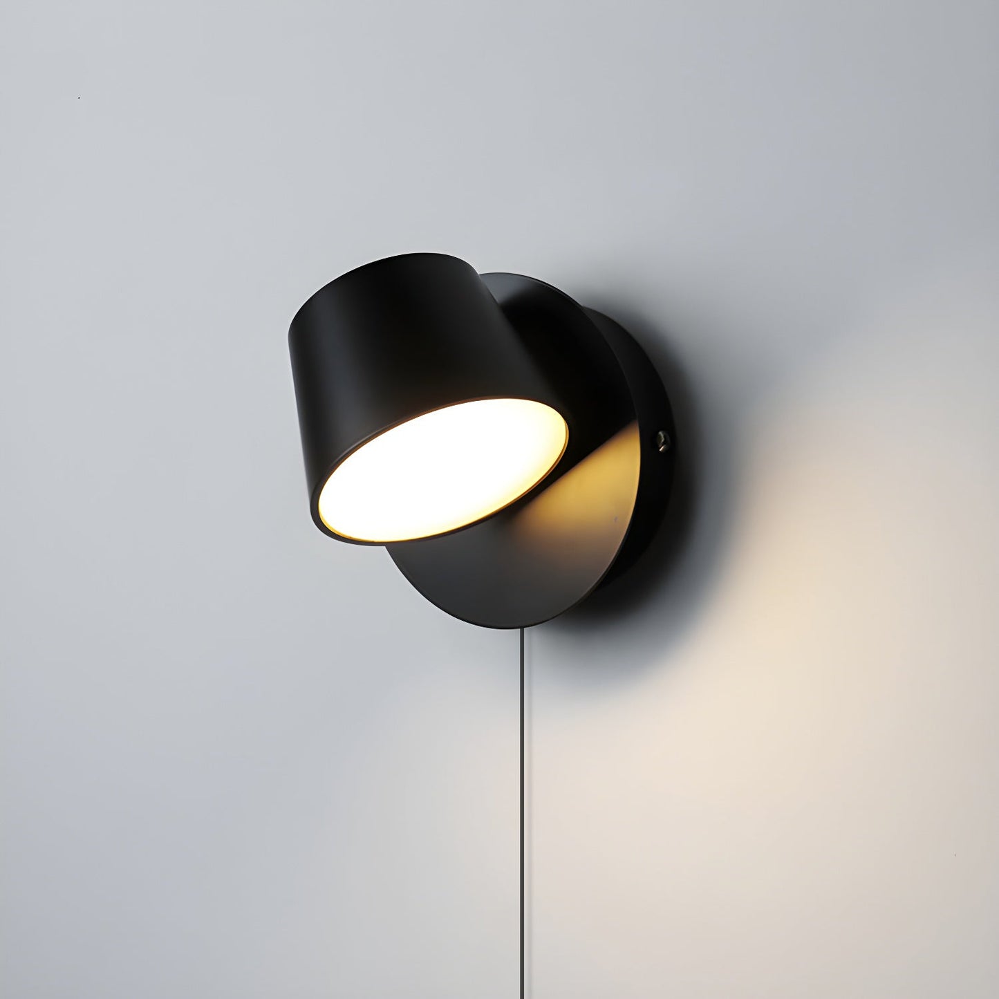 Angle Adjustable Plug-in Wall Lamp with Dimmable LED and Modern Design