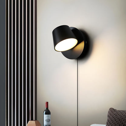 Angle Adjustable Plug-in Wall Lamp with Dimmable LED and Modern Design