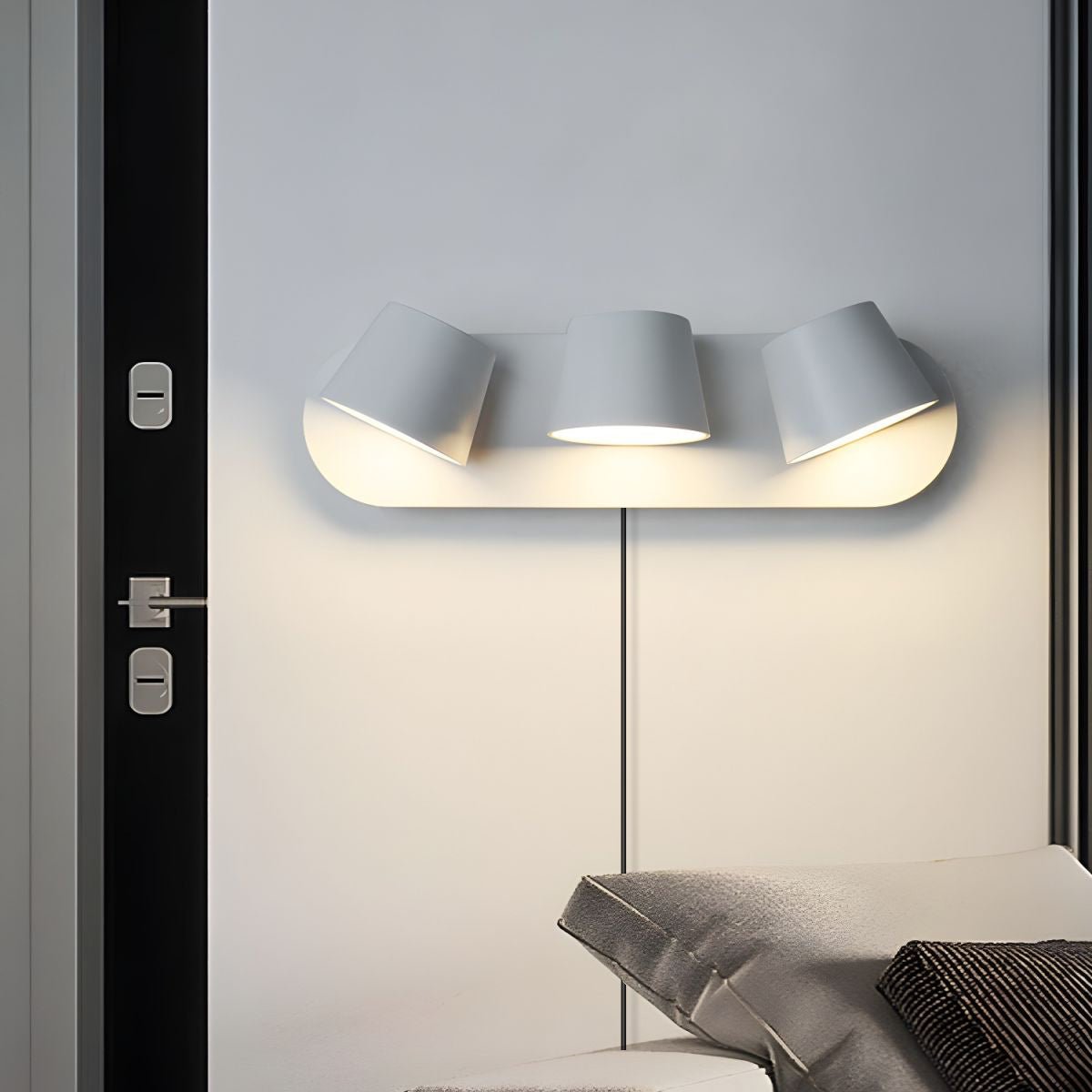 Angle Adjustable Plug-in Wall Lamp with Dimmable LED and Modern Design