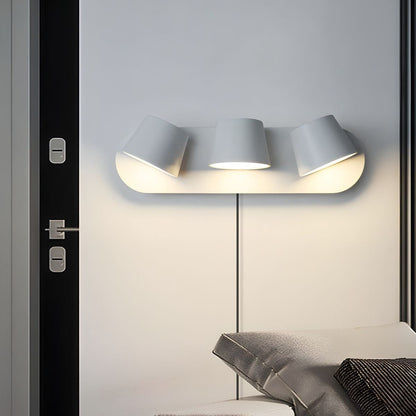 Angle Adjustable Plug-in Wall Lamp with Dimmable LED and Modern Design