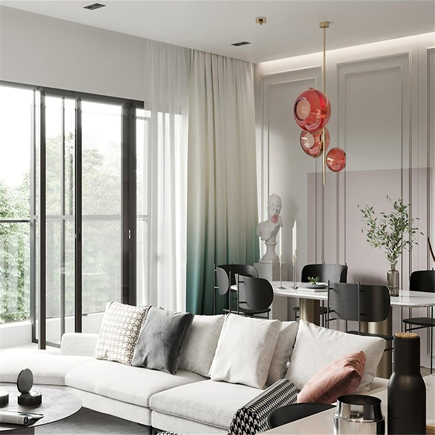 Elegant Crystal Droplet Chandelier with Adjustable Height & LED Lights