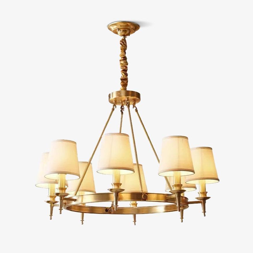 Elegant Antique Brass Chandelier with Adjustable Height and 6 Lights
