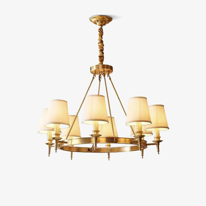 Elegant Antique Brass Chandelier with Adjustable Height and 6 Lights