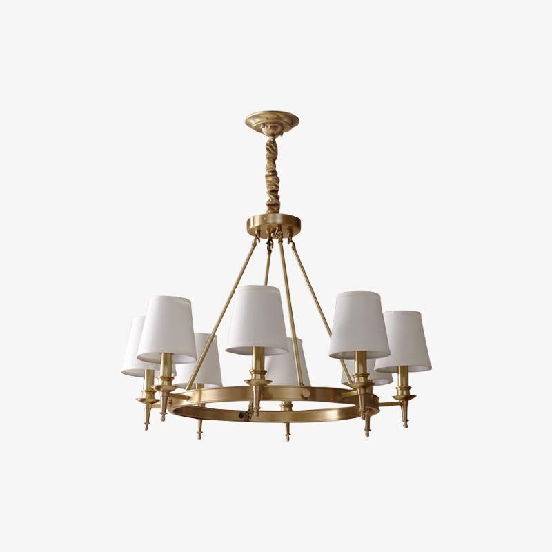 Elegant Antique Brass Chandelier with Adjustable Height and 6 Lights