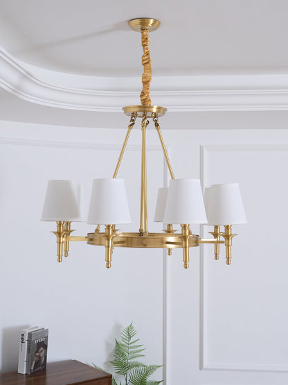 Elegant Antique Brass Chandelier with Adjustable Height and 6 Lights