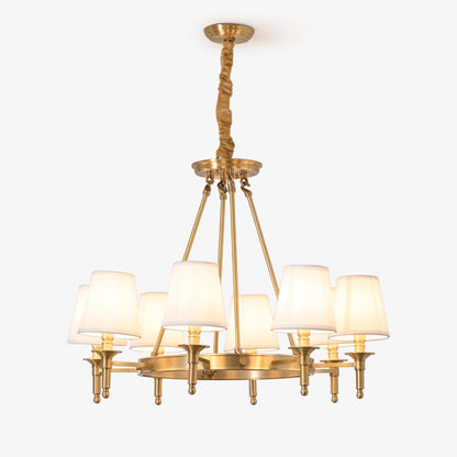 Elegant Antique Brass Chandelier with Adjustable Height and 6 Lights