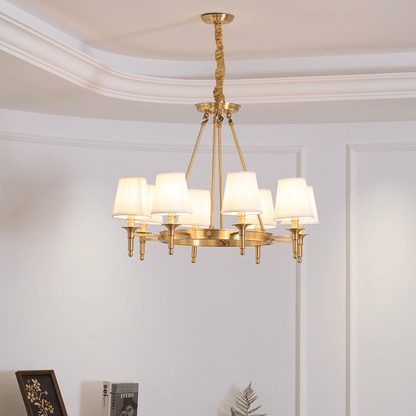 Elegant Antique Brass Chandelier with Adjustable Height and 6 Lights