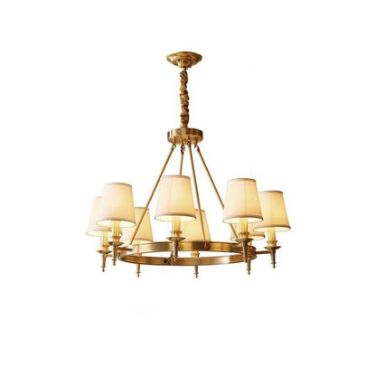 Elegant Antique Brass Chandelier with Adjustable Height and 6 Lights
